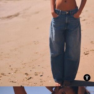 Zara mid waist baggy balloon jeans